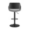 Armen Living Colby Adjustable Gray Faux Leather and Black Finish Bar Stool LCCYBABLGR - alternate 8